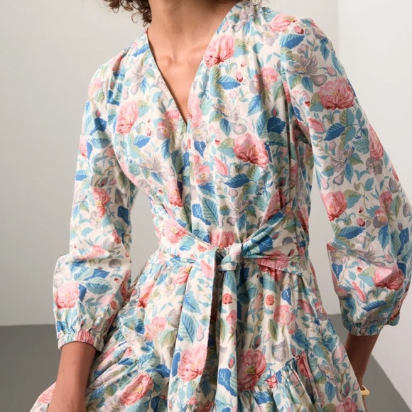 La Vie Rebecca Taylor Long Sleeve Paint Garden Dress - Picture 4 of 6